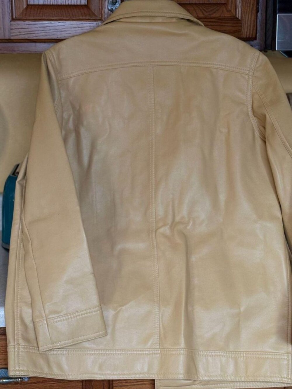 VTG 70s Partners from Mervyn’s Tan Leather Shirt Jacket Shacket Size M - Picture 3 of 8